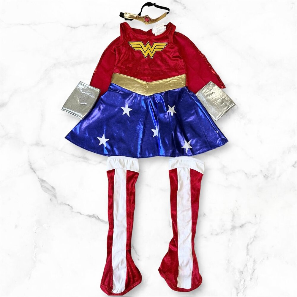 DC Wonder Woman Halloween Costume for Toddler Girls Size 2-4 Years Old Pre-owned